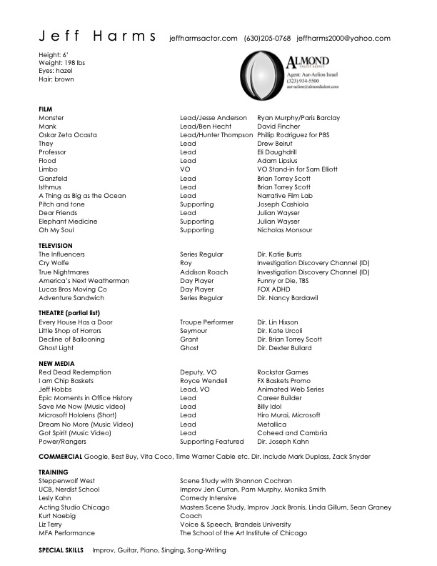 Jeff Harms Actor 2022